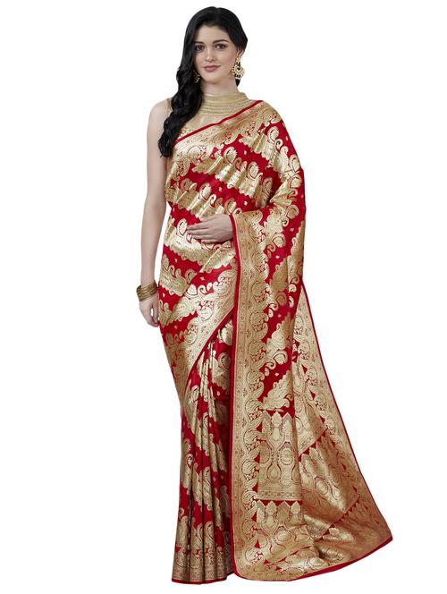 paisley banarasi saree with blouse - 16596391 - Standard Image - 1