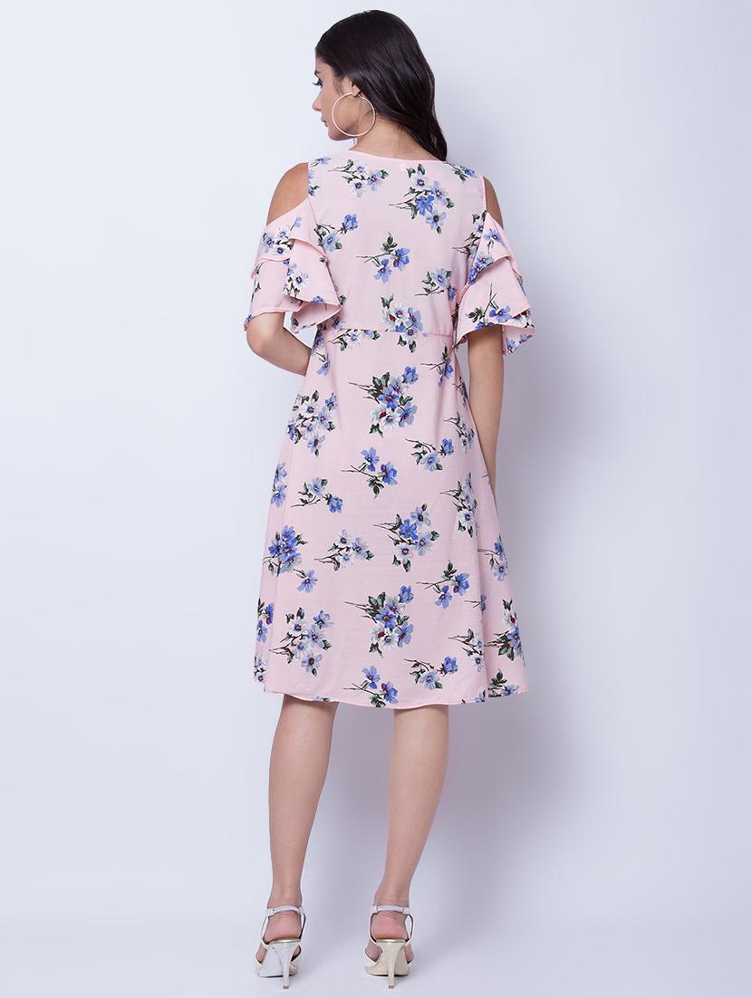cold shoulder floral a-line dress - 16596586 - Zoom Image - 3
