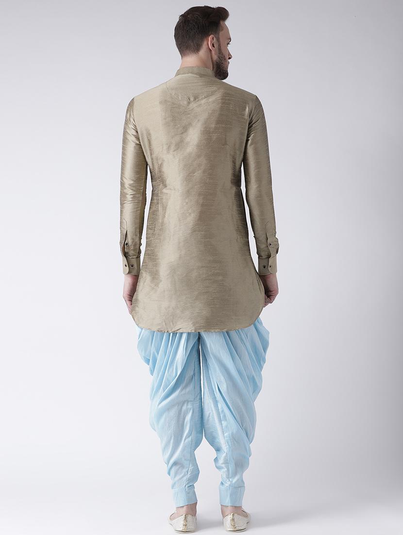 brown solid dhoti kurta set - 16597722 - Zoom Image - 3