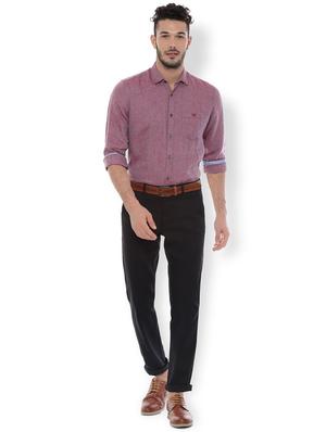 red linen solid casual shirt - 16598090 - Standard Image - 3