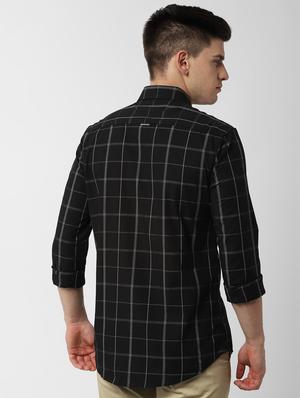 black checkered casual shirt - 16598117 - Standard Image - 3