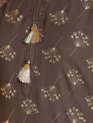 brown rayon kurta palazzo set - 16598531 - Standard Image - 6