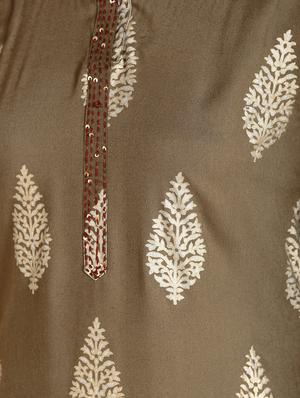 gold print kurta skirt set - 16598543 - Standard Image - 6