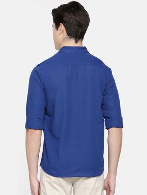 blue solid casual shirt - 16598771 - Standard Image - 3