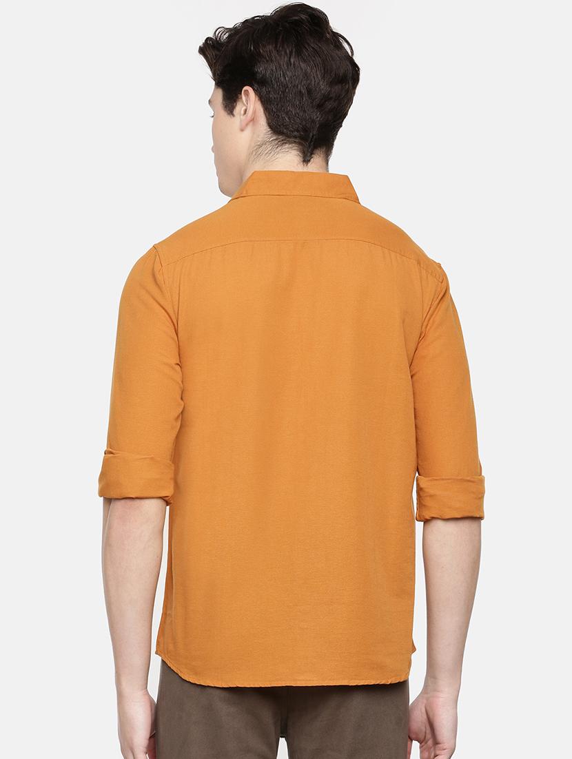 orange solid casual shirt - 16598772 - Zoom Image - 3