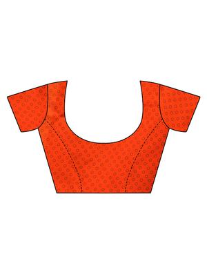 orange cotton blend bhagalpuri saree with blouse - 16598789 - Standard Image - 3
