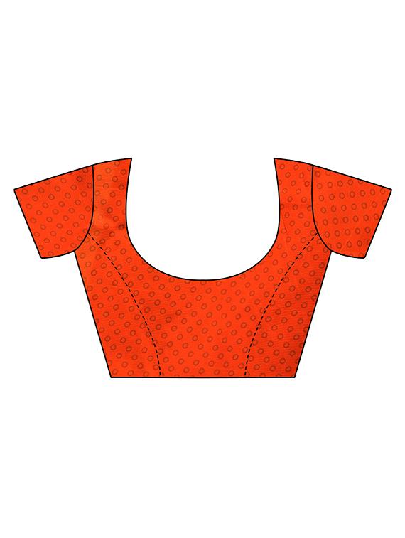 orange cotton blend bhagalpuri saree with blouse - 16598789 - Zoom Image - 3