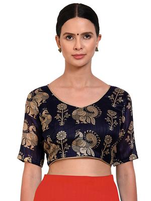 bordered bhagalpuri saree with blouse - 16598994 - Standard Image - 3