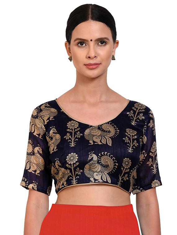 bordered bhagalpuri saree with blouse - 16598994 - Zoom Image - 3