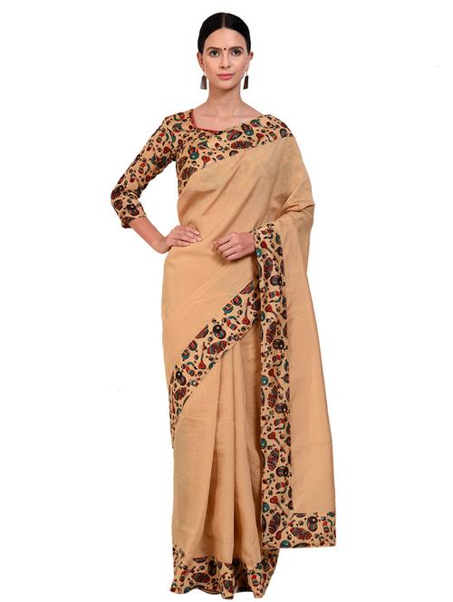 bordered bhagalpuri saree with blouse - 16599026 - Standard Image - 1