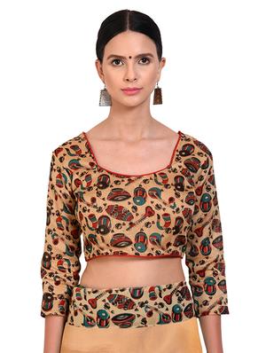 bordered bhagalpuri saree with blouse - 16599026 - Standard Image - 3