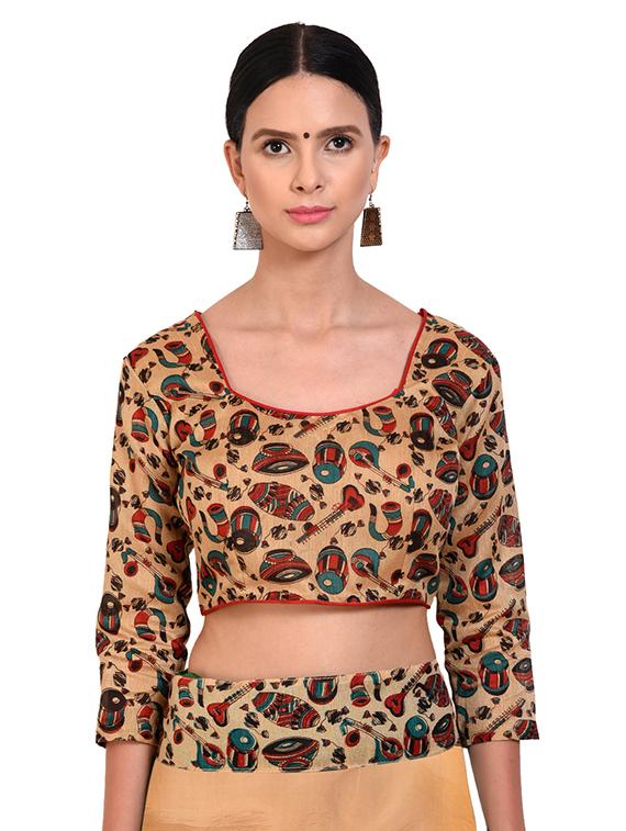 bordered bhagalpuri saree with blouse - 16599026 - Zoom Image - 3