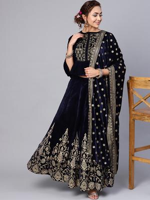 velvet embellished dupatta - 16599573 - Standard Image - 3