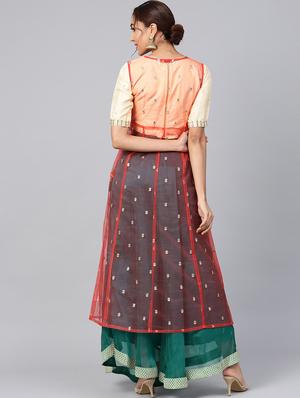 organza embellished lehenga choli shrug set - 16599593 - Standard Image - 3