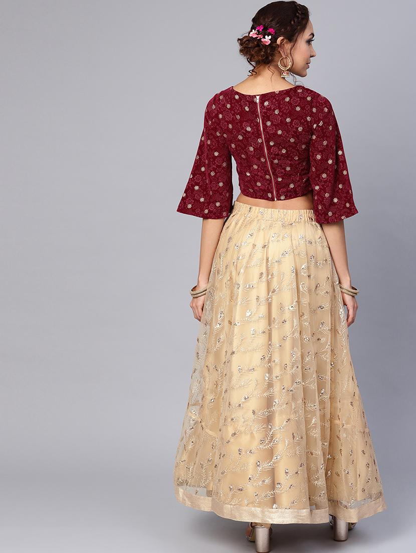 embroidered lehenga choli set - 16599602 - Zoom Image - 3