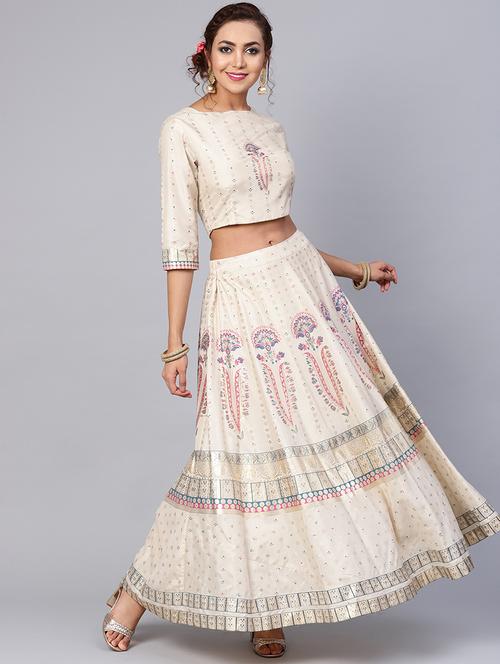 foil printed flared lehenga choli - 16599604 - Very Small Image - 1