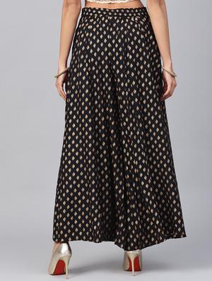 block printed flared palazzo - 16599656 - Standard Image - 3