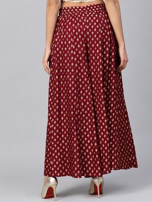 block printed flared palazzo - 16599658 - Standard Image - 3