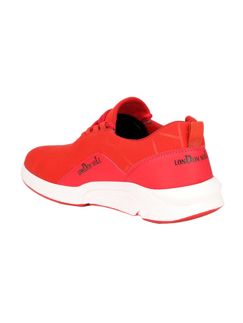 red fabric lace up sport shoes - 16599681 - Zoom Image - 3