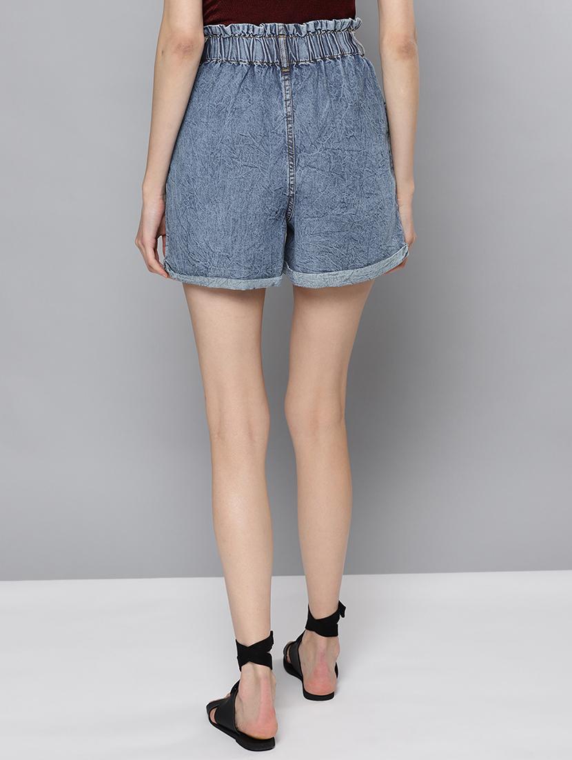 high rise denim shorts - 16600023 - Zoom Image - 3