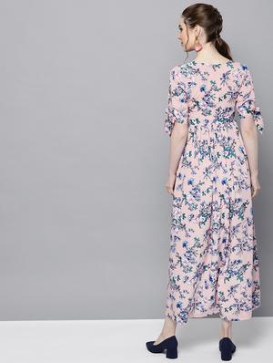 v neck contrast lace maxi dress - 16600047 - Standard Image - 3