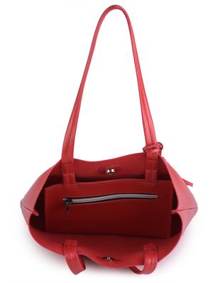 red leatherette (pu) regular tote - 16600261 - Standard Image - 3