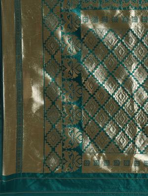 ethnic motif banarasi saree with blouse - 16600371 - Standard Image - 6