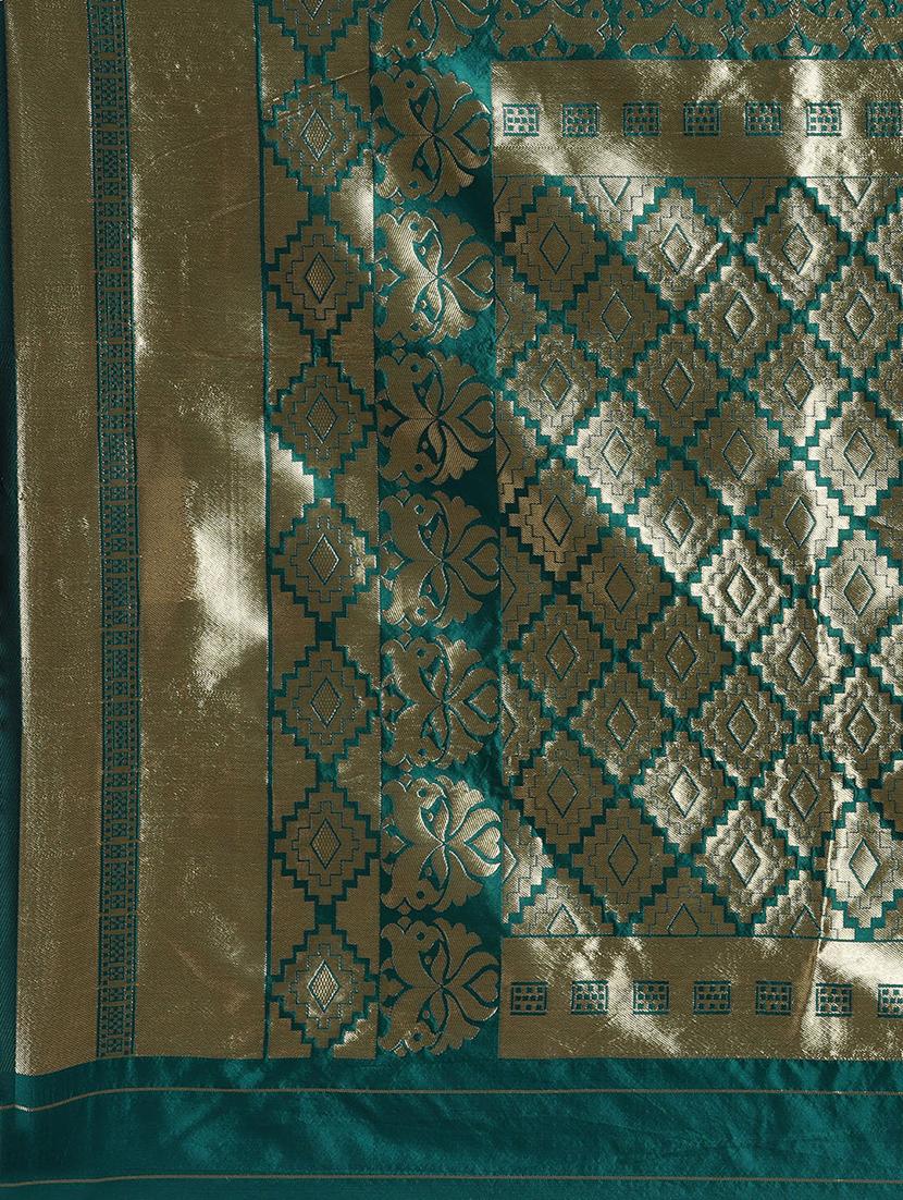 ethnic motif banarasi saree with blouse - 16600371 - Zoom Image - 6