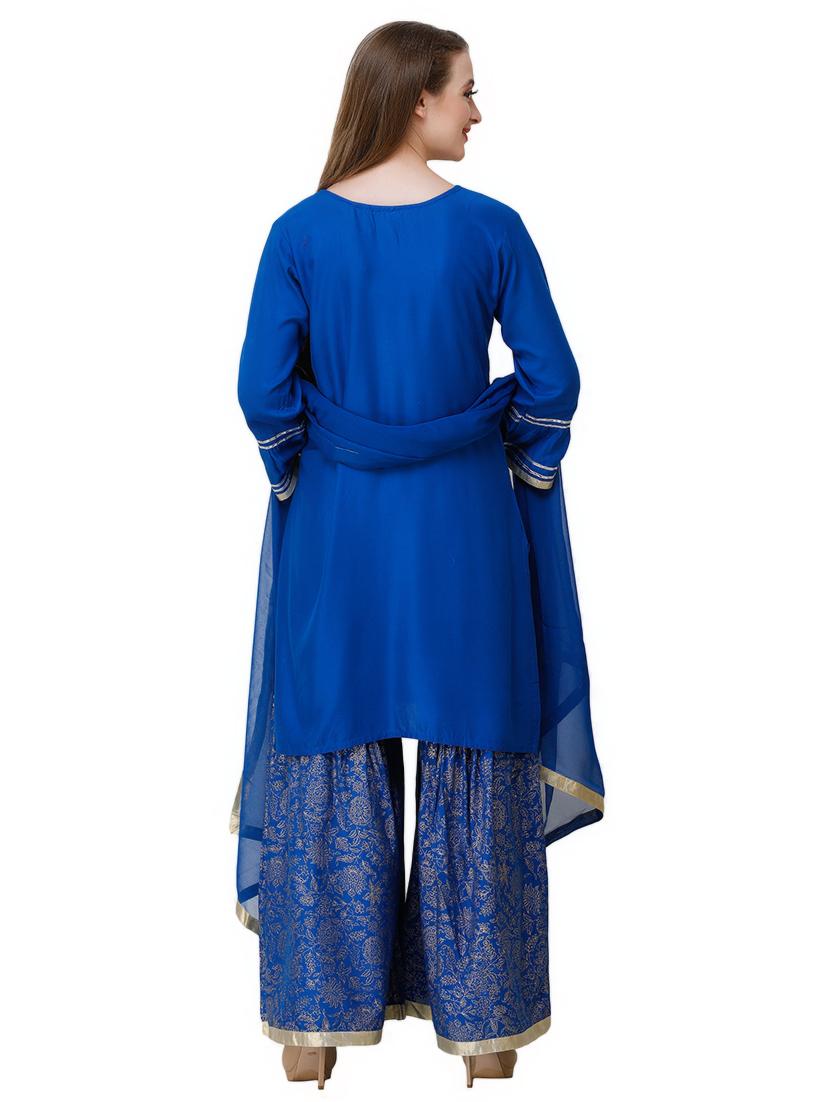 mirror work kurta sharara set - 16600780 - Zoom Image - 3