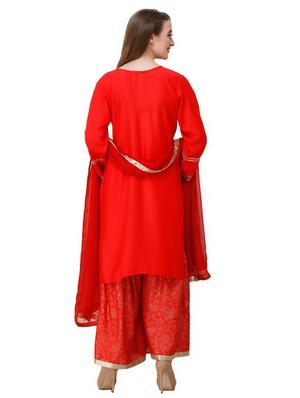 mirror work kurta sharara set - 16600781 - Standard Image - 3