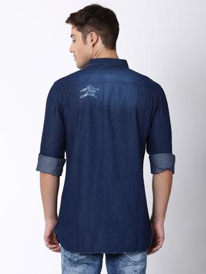 blue faded casual shirt - 16600900 - Standard Image - 3