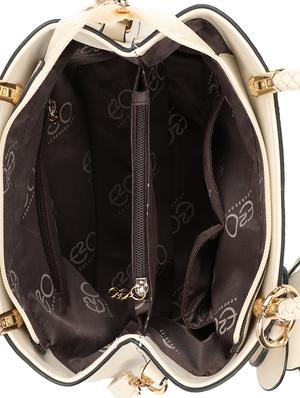 beige leatherette (pu) regular handbag - 16600967 - Standard Image - 3