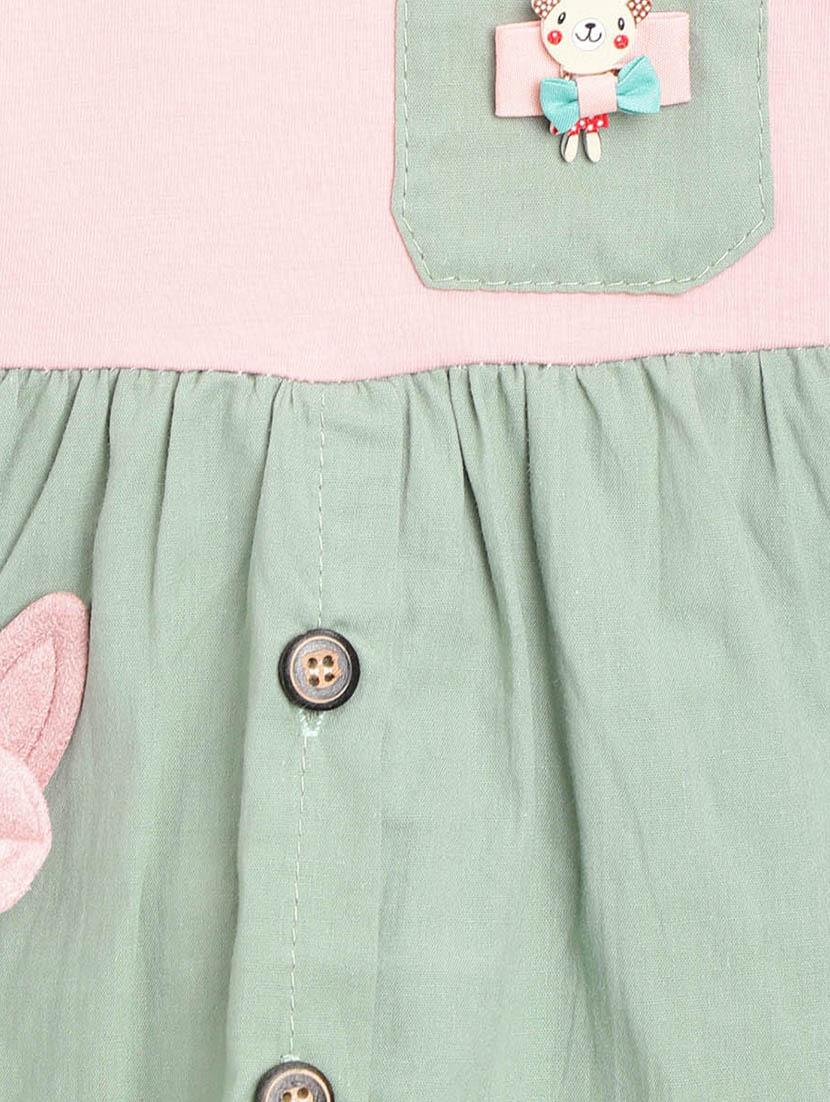 green applique cotton frock - 16601513 - Zoom Image - 3