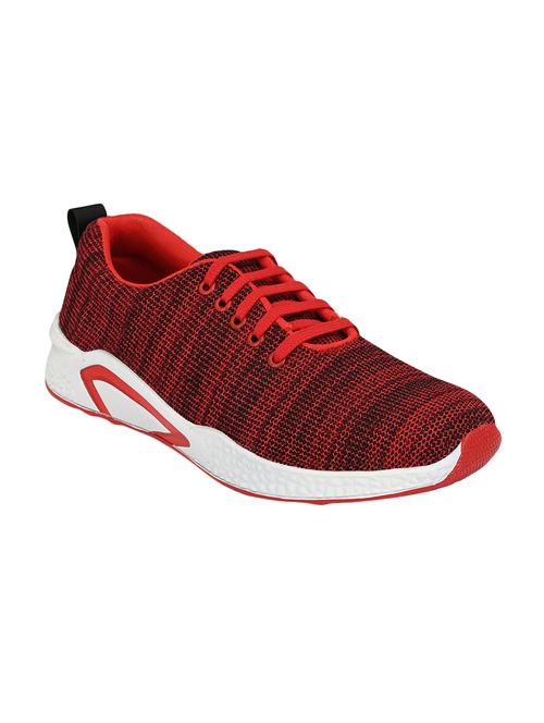 red fabric lace up sport shoes - 16601993 - Standard Image - 1