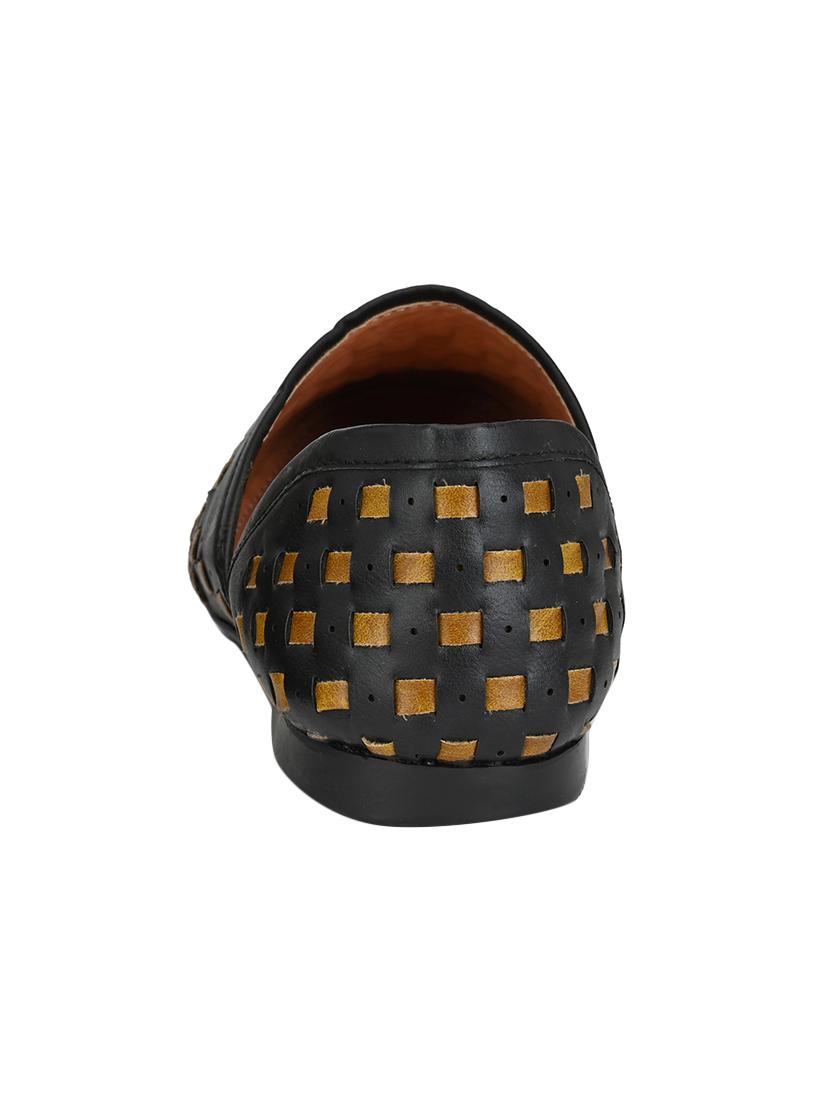 black leatherette slip on jutis - 16601998 - Zoom Image - 3