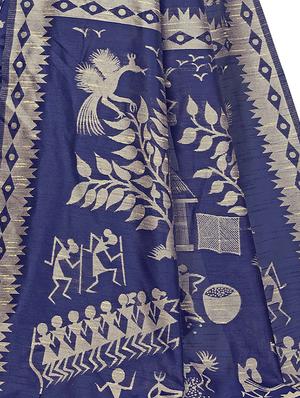 conversational printed saree with blouse - 16602412 - Standard Image - 3
