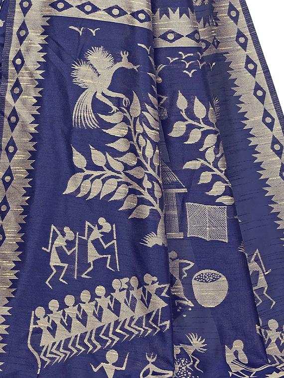 conversational printed saree with blouse - 16602412 - Zoom Image - 3