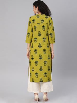 printed straight kurta - 16602828 - Standard Image - 3