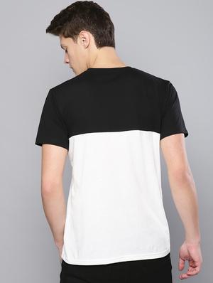 monochrome color block cut & sew t-shirt - 16602998 - Standard Image - 3