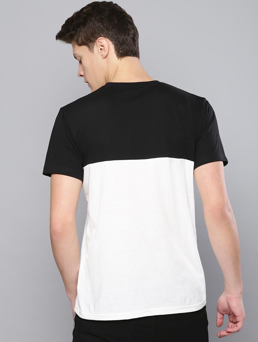 monochrome color block cut & sew t-shirt - 16602998 - Zoom Image - 3