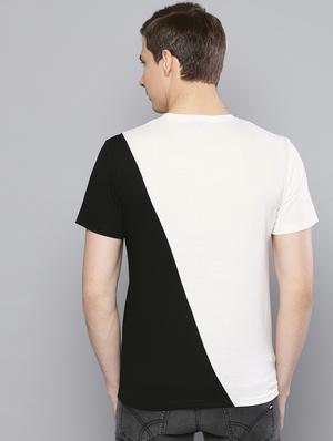 black color block cut & sew t-shirt - 16603011 - Standard Image - 3