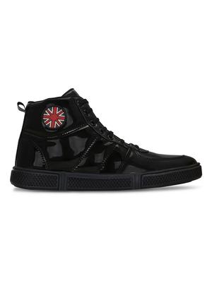 black patent leather lace up sneakers - 16603042 - Standard Image - 3