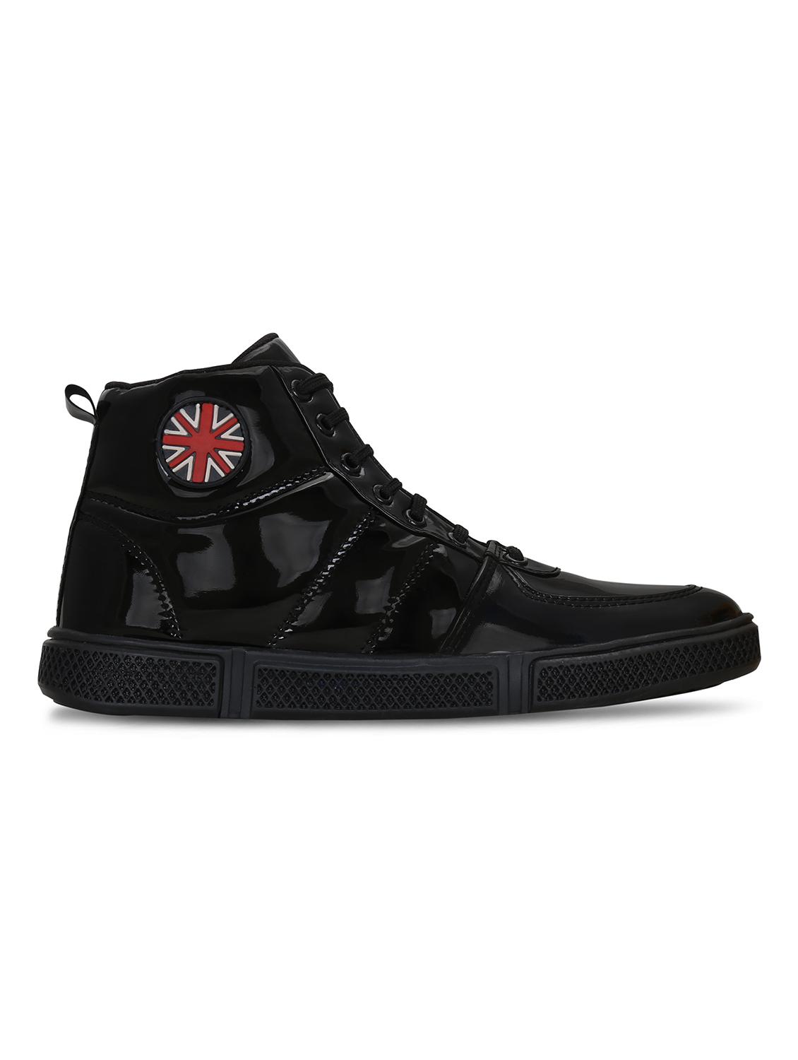 black patent leather lace up sneakers - 16603042 - Zoom Image - 3