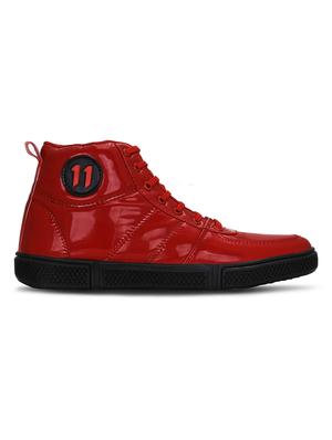 red patent leather lace up sneakers - 16603044 - Standard Image - 3