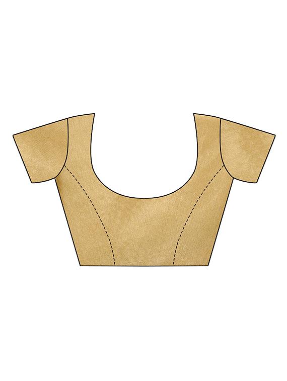 solid woven saree with blouse - 16603053 - Zoom Image - 3