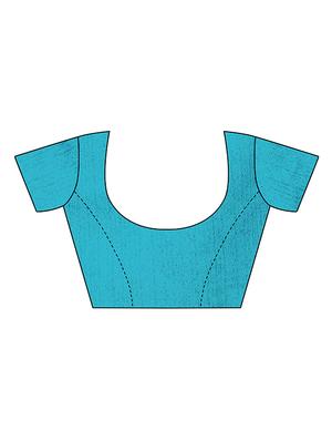 solid woven saree with blouse - 16603054 - Standard Image - 3