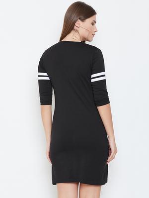 contrast detail pocket slit sheath dress - 16603107 - Standard Image - 3