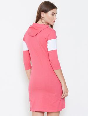 color block hooded t-shirt dress - 16603113 - Standard Image - 3