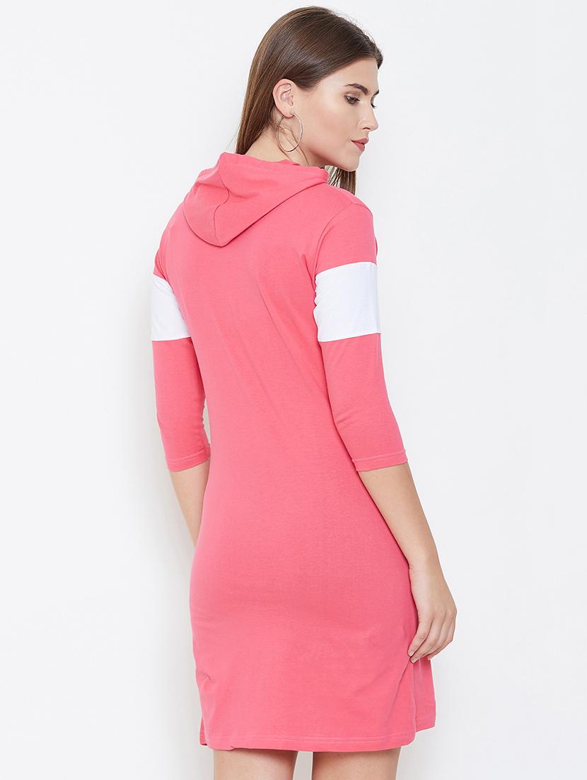 color block hooded t-shirt dress - 16603113 - Zoom Image - 3