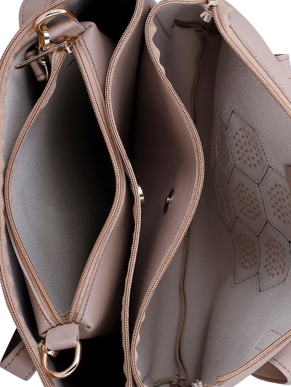 beige leatherette (pu) regular handbag - 16603484 - Zoom Image - 3
